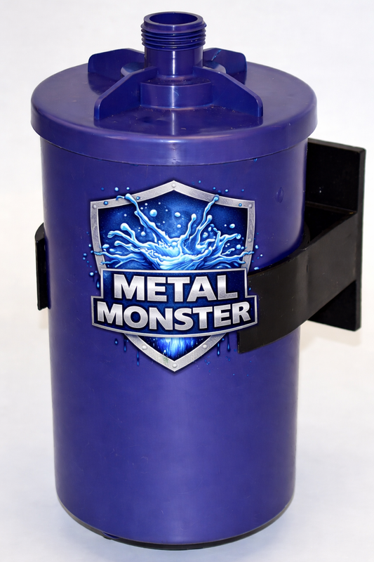 New Metal Monster Pre-Fill Heavy Metal Remover w/ Bracket Attaches to Garden Hose